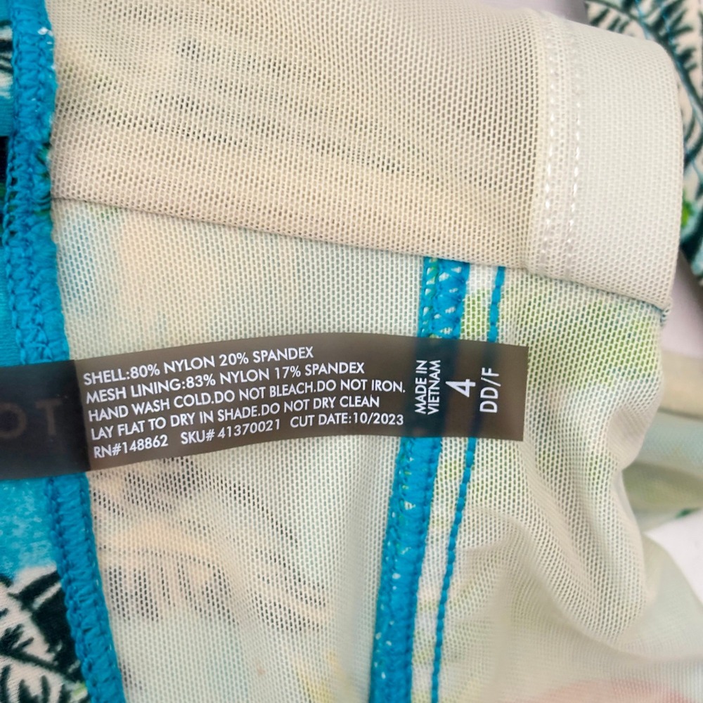 Torrid Retro Underwire Ruched Bikini Top Tiger Tropic Plus Size 4X DD/F‎ Pinup - Picture 9 of 9